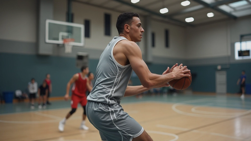 Basketball player demonstrating shooting form and release technique