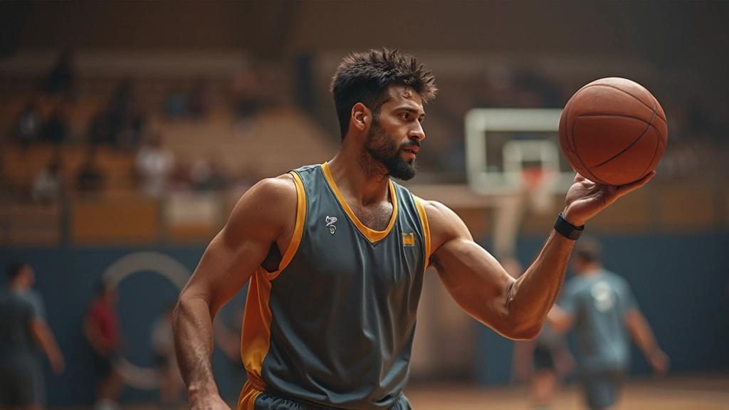 Basketball player demonstrating proper follow-through with extended arm and relaxed wrist fingers, holding shooting form after ball release