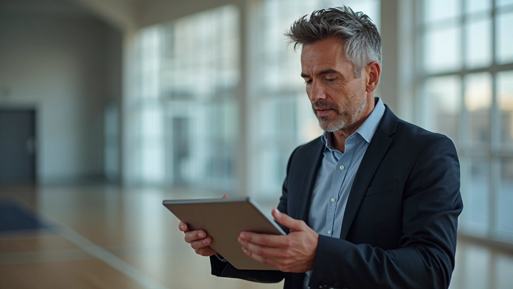 Coach analyzing player performance metrics and development progress